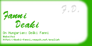 fanni deaki business card