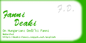 fanni deaki business card